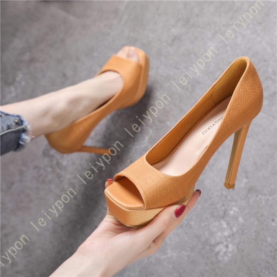 パンプス サンダル オープントゥ ハイヒール 12cm ピンヒール プラットフォーム 厚底 キャバ 結婚式 パーティー レディース 美脚 スエード 通気性 痛くない_8