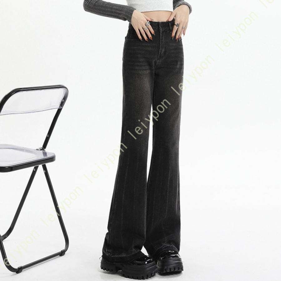 フレアパンツ デニム レディース ハイウエスト フレアデニム ブーツカット ベルボトム ボトムス デニムパンツ ジーンズ 裏起毛 ストレッチ レトロ カジュアル |  | 17