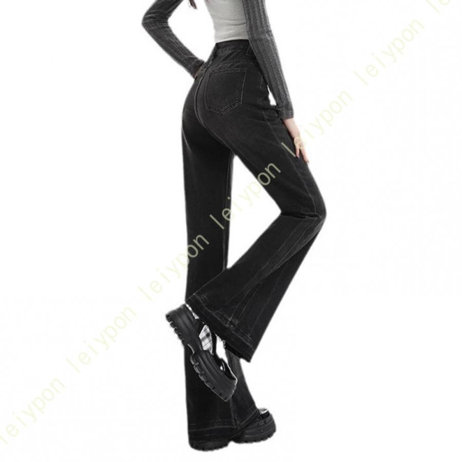 フレアパンツ デニム レディース ハイウエスト フレアデニム ブーツカット ベルボトム ボトムス デニムパンツ ジーンズ 裏起毛 ストレッチ レトロ カジュアル |  | 22