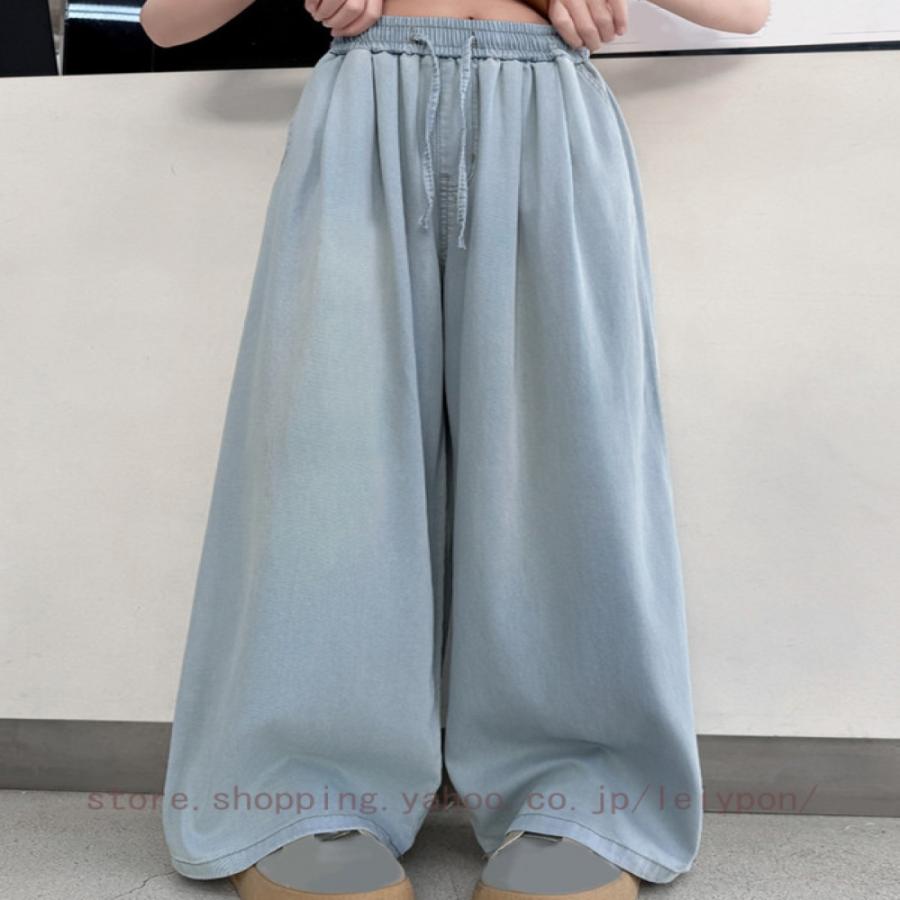 デニムパンツ ガウチョ ボトムス 長ズボン 薄手 やわらかデニム ジーパン ワイドパンツ 女の子 ガール 子供服 子ども 春 夏 秋 |  | 14