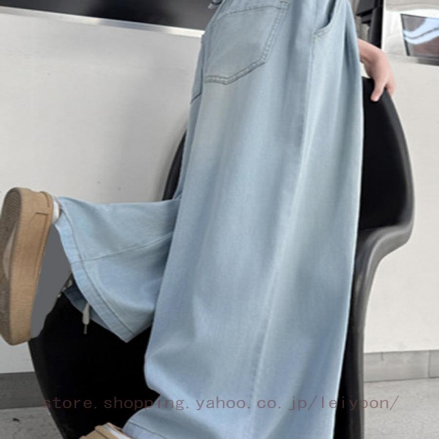 デニムパンツ ガウチョ ボトムス 長ズボン 薄手 やわらかデニム ジーパン ワイドパンツ 女の子 ガール 子供服 子ども 春 夏 秋 |  | 15