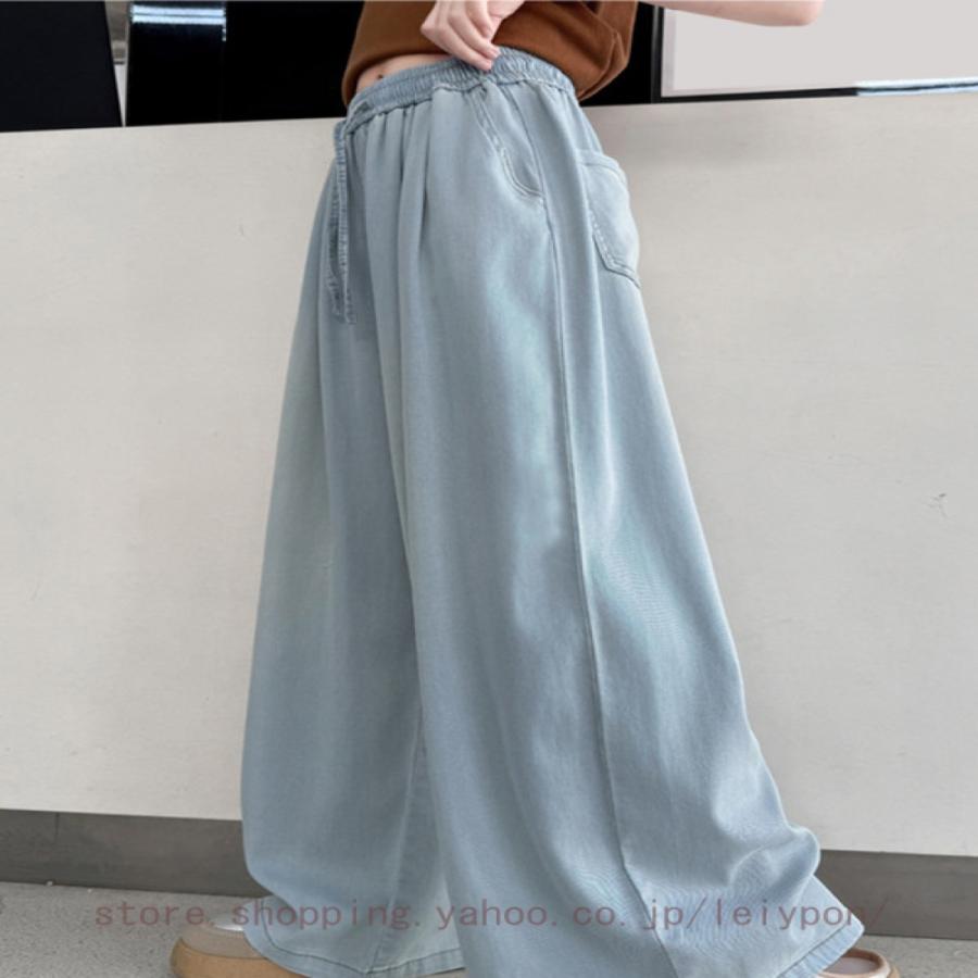 デニムパンツ ガウチョ ボトムス 長ズボン 薄手 やわらかデニム ジーパン ワイドパンツ 女の子 ガール 子供服 子ども 春 夏 秋 |  | 16