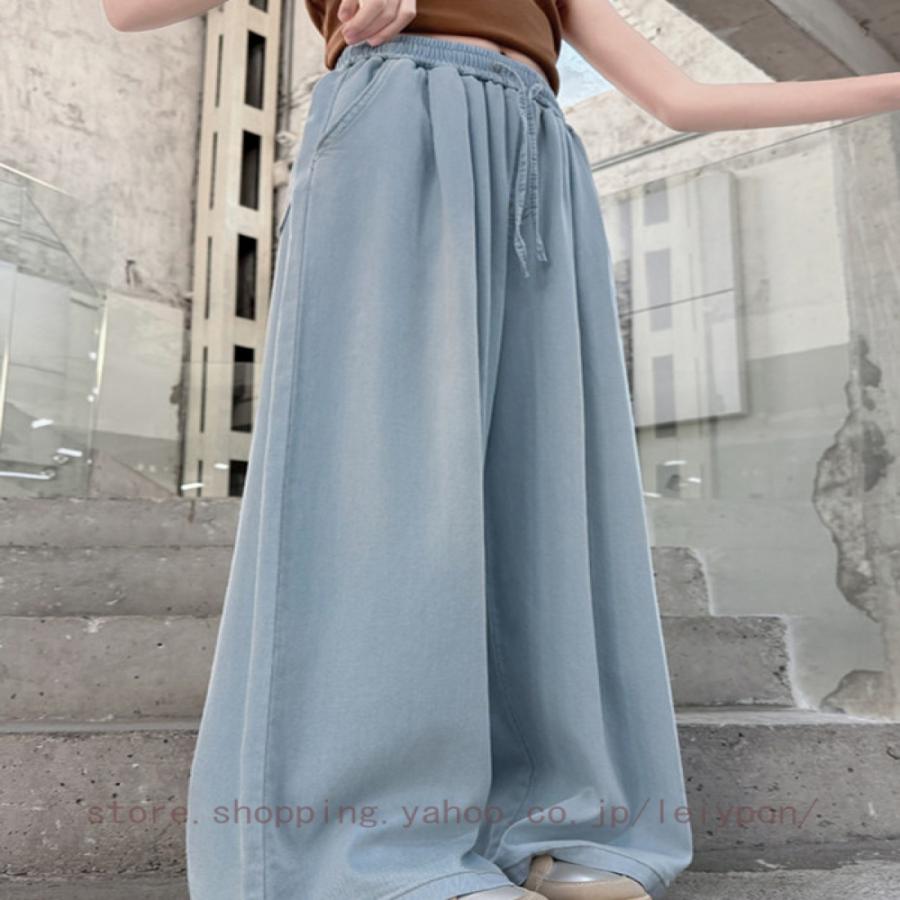 デニムパンツ ガウチョ ボトムス 長ズボン 薄手 やわらかデニム ジーパン ワイドパンツ 女の子 ガール 子供服 子ども 春 夏 秋 |  | 18