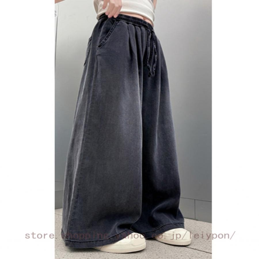 デニムパンツ ガウチョ ボトムス 長ズボン 薄手 やわらかデニム ジーパン ワイドパンツ 女の子 ガール 子供服 子ども 春 夏 秋 |  | 10