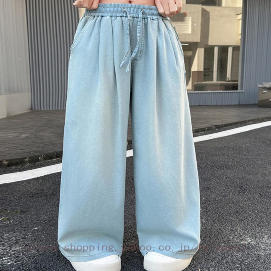 デニムパンツ 女の子 ワイドパンツ キッズ 薄手 涼しい ジュニア 夏 ゆったり ロング丈 子供服 薄手 ボトムス ゴムウエスト カジュアル 通園 通学 普段着 |  | 14