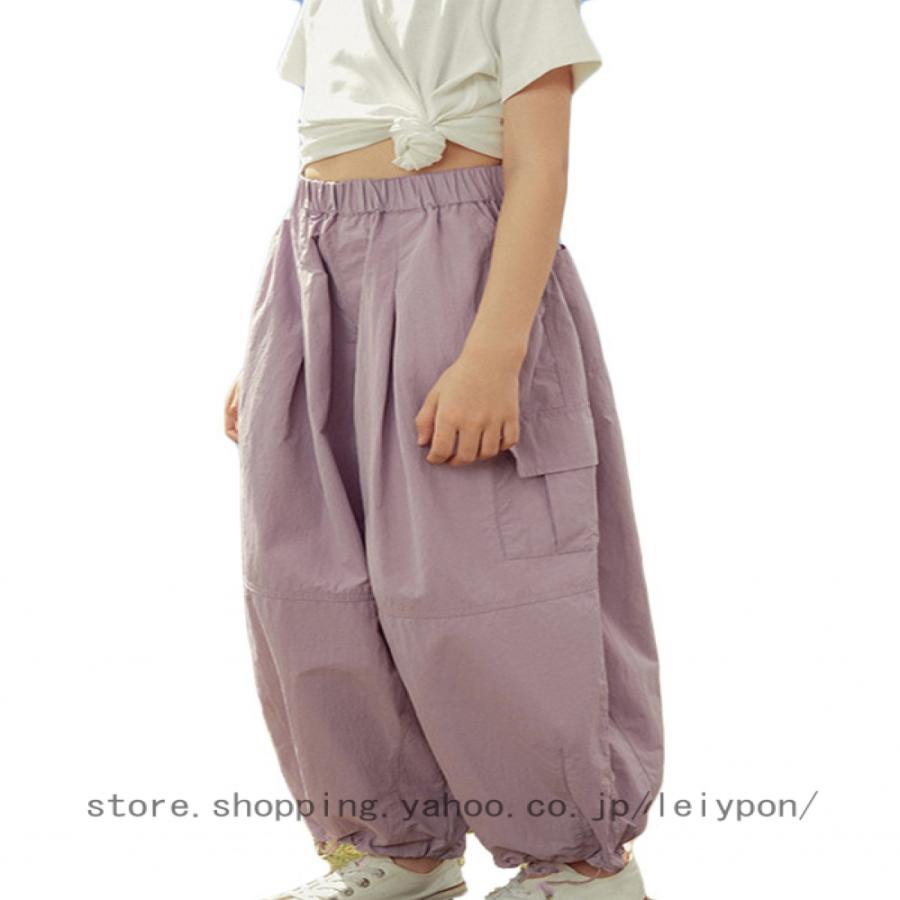 キッズ ワイドパンツ 夏 ゆったり 薄手 ウエストゴム 子供服 カジュアルパンツ ボトムス 女の子 ワイドパンツ カーゴパンツ キッズ パンツ 子ども カジュアル_12