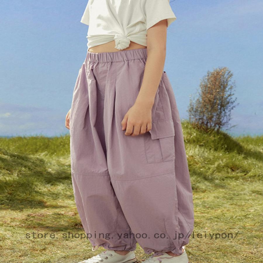 キッズ ワイドパンツ 夏 ゆったり 薄手 ウエストゴム 子供服 カジュアルパンツ ボトムス 女の子 ワイドパンツ カーゴパンツ キッズ パンツ 子ども カジュアル_7