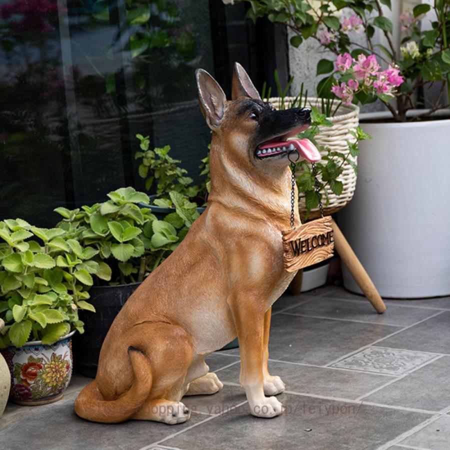 ガーデニング雑貨 置物 庭に置く おしゃれ 犬 かわいい ガーデンオーナメント オブジェ 動物 いぬ イヌ 犬の置物 大きい 防水 耐久 プレゼント インテリア