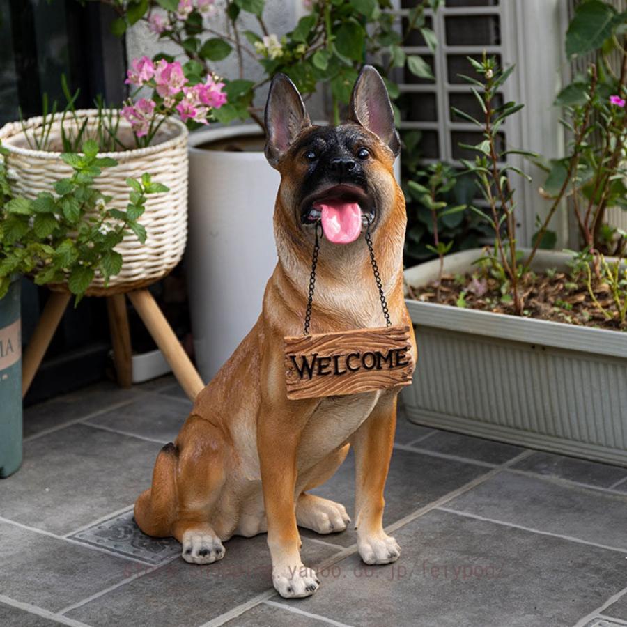 ガーデニング雑貨 置物 庭に置く おしゃれ 犬 かわいい ガーデンオーナメント オブジェ 動物 いぬ イヌ 犬の置物 大きい 防水 耐久 プレゼント インテリア