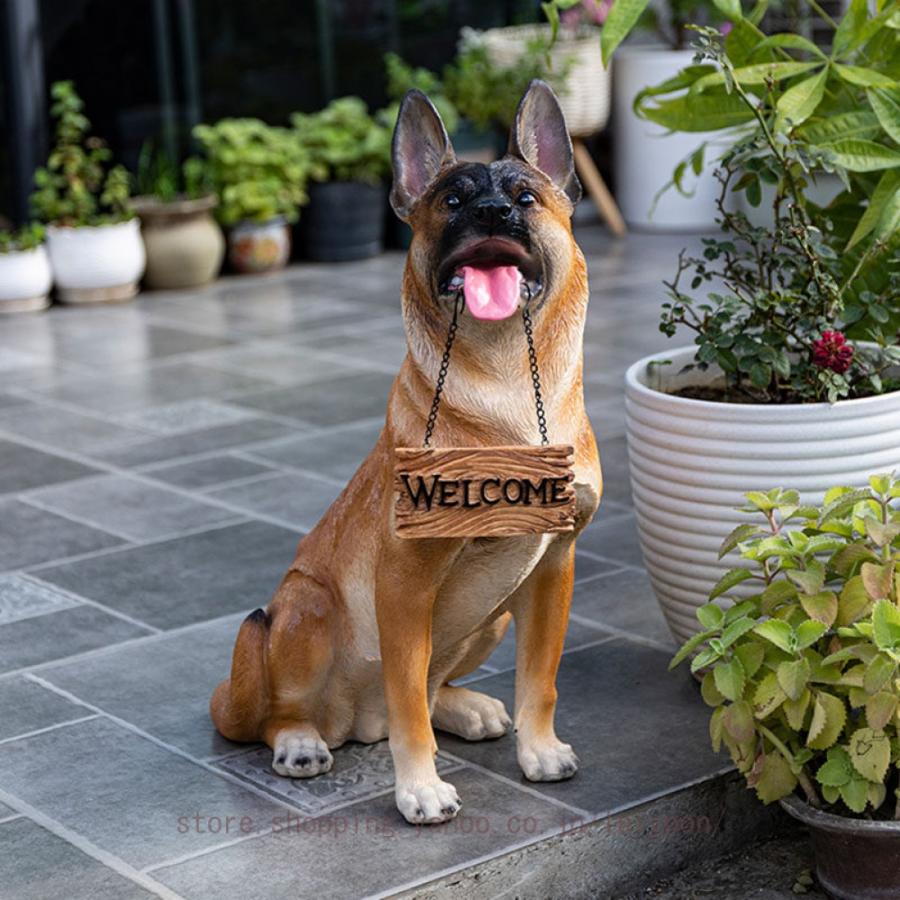 ガーデニング雑貨 置物 庭に置く おしゃれ 犬 かわいい ガーデンオーナメント オブジェ 動物 いぬ イヌ 犬の置物 大きい 防水 耐久 プレゼント インテリア