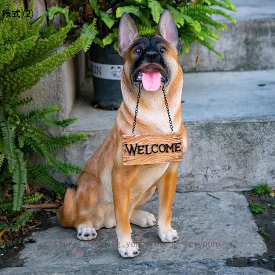 ガーデニング雑貨 置物 庭に置く おしゃれ 犬 かわいい ガーデンオーナメント オブジェ 動物 いぬ イヌ 犬の置物 大きい 防水 耐久 プレゼント インテリア