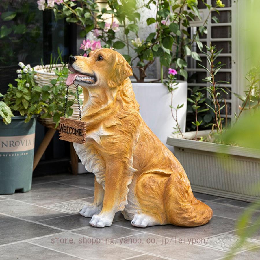 ガーデニング雑貨 置物 庭に置く おしゃれ 犬 かわいい ガーデンオーナメント オブジェ 動物 いぬ イヌ 犬の置物 大きい 防水 耐久 プレゼント インテリア