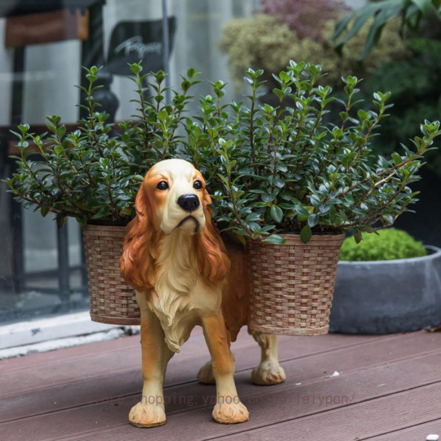 置き物 犬の像 イヌ いぬ 置物 オブジェ インテリア ガーデニング 工芸