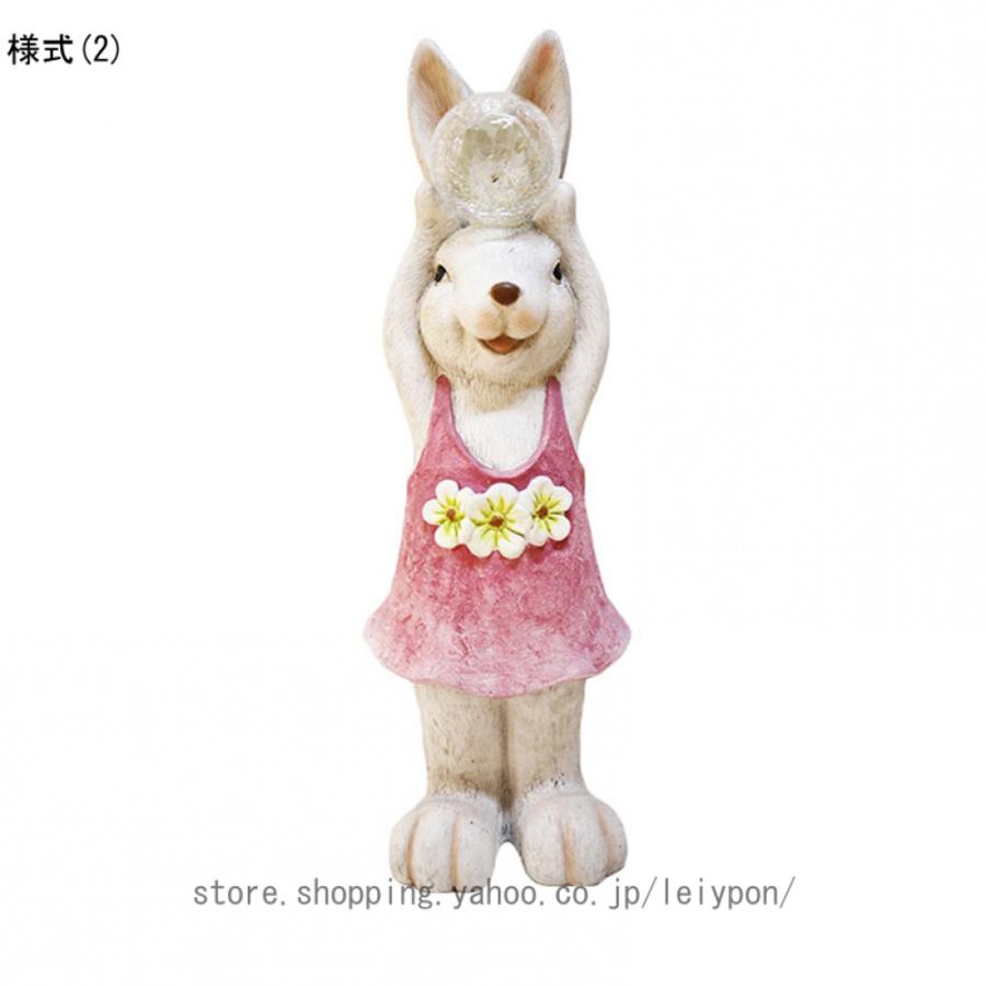 うさぎ 置物 ソーラーガーデンライト 屋外 防水 自動点灯消灯 プレゼント ガーデニング雑貨 置物 かわいい ガーデン装飾 ウサギの置物 防水 耐久性 装飾品_4