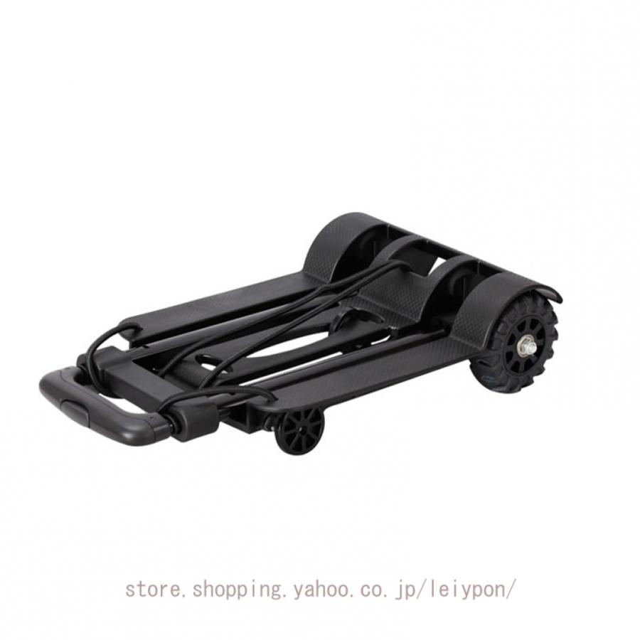 折りたたみ式台車 ストッパー付き静音車輪 耐荷重35kg 軽量コンパクト 固定用ゴムロープ付属 平台車 車載 防災用 折りたたみ式 コンパク トキャリーカート_9
