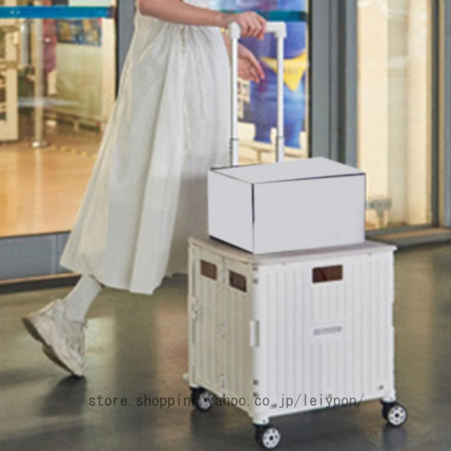 キャリーカート折り畳み 8輪 キャリー 小さい 折り畳み コンパクト カート 折りたたみ キャリーカート 耐荷重30kg 台車 軽量 避難 8輪360度 引越し 旅行の画像