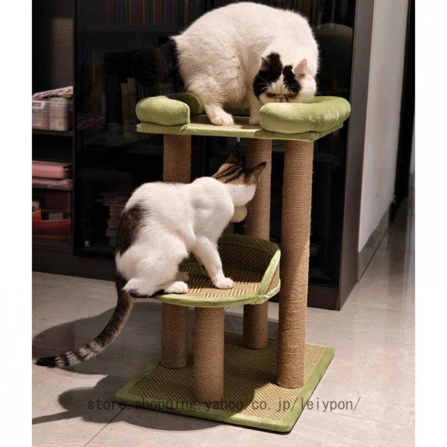 猫タワー 猫ハウス 猫ツリー キャットタワー 小さい ミニ 小型 爪とぎ 運動不足 ペット用品 ポンポンおもちゃ キャットタワー 据え置き型 猫タワー_4