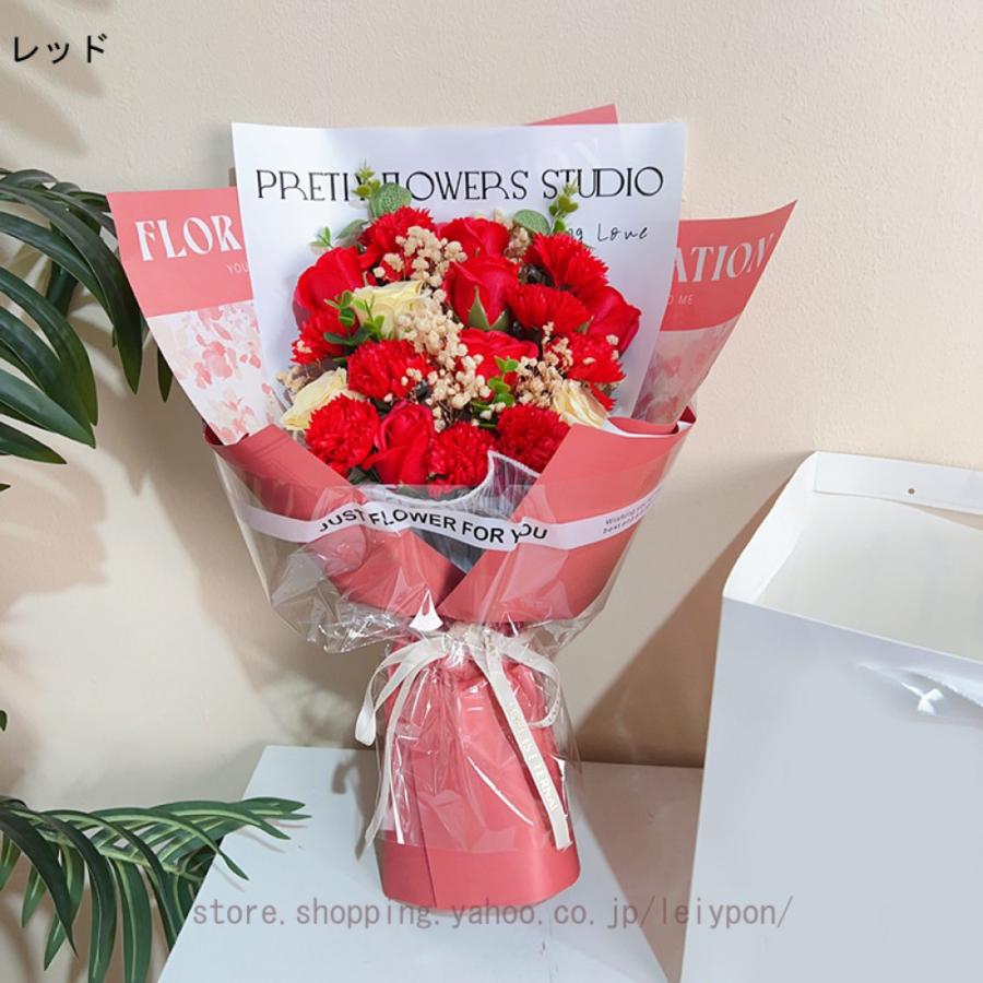 ソープフラワー 花束 ピンク ローズ ギフト 19輪ブーケ シャボンフラワー ソープフラワー ギフト プチギフト