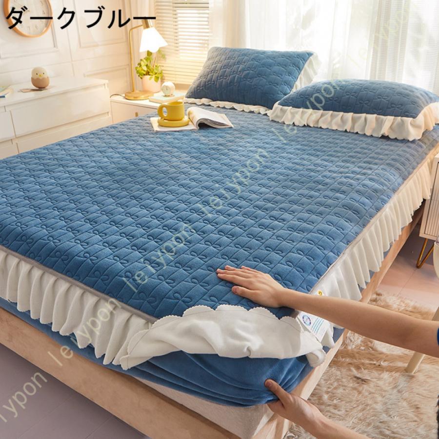 敷きパッド 敷パッド シングル あったか 起毛 冬 洗える ベッドパット 冬用 敷き布団 カバー 無地 シンプル ホテル仕様 マットレスカバー ダブル 単品売り_9
