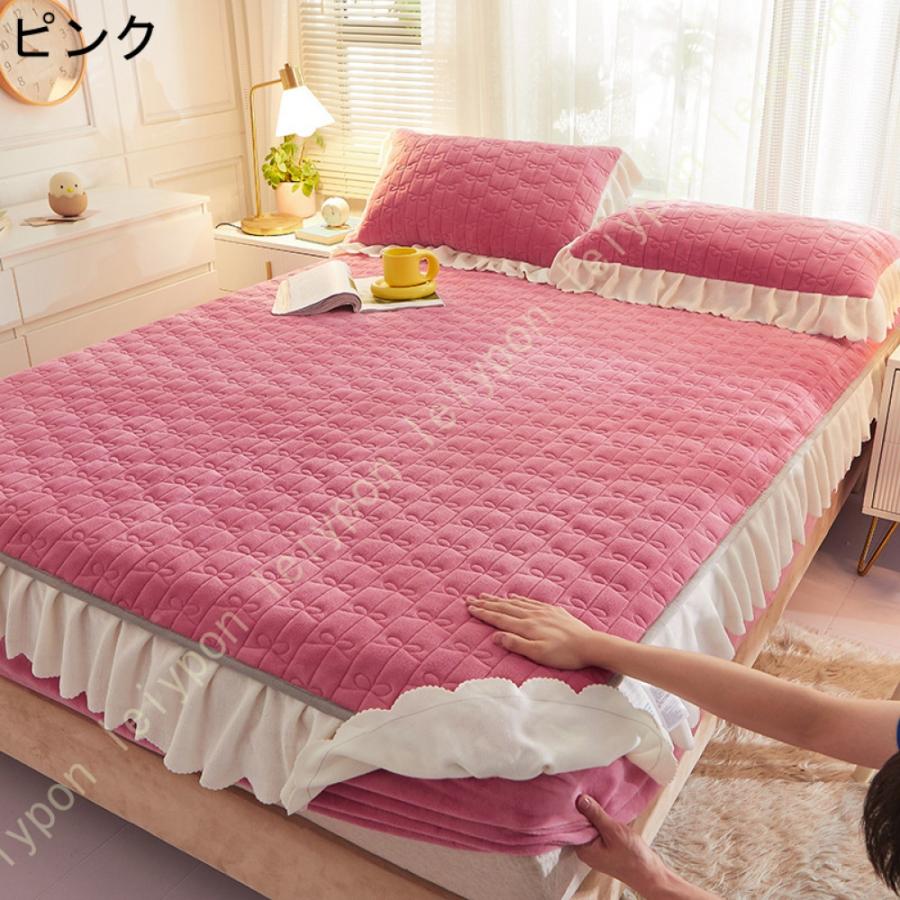 敷きパッド 敷パッド シングル あったか 起毛 冬 洗える ベッドパット 冬用 敷き布団 カバー 無地 シンプル ホテル仕様 マットレスカバー ダブル 単品売り_11
