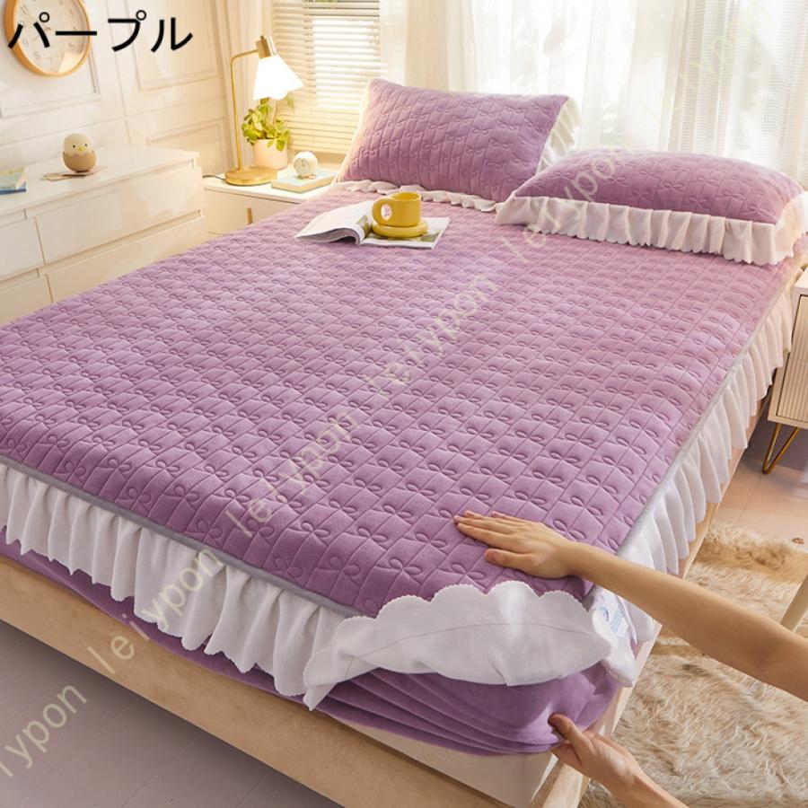 敷きパッド 敷パッド シングル あったか 起毛 冬 洗える ベッドパット 冬用 敷き布団 カバー 無地 シンプル ホテル仕様 マットレスカバー ダブル 単品売り_12