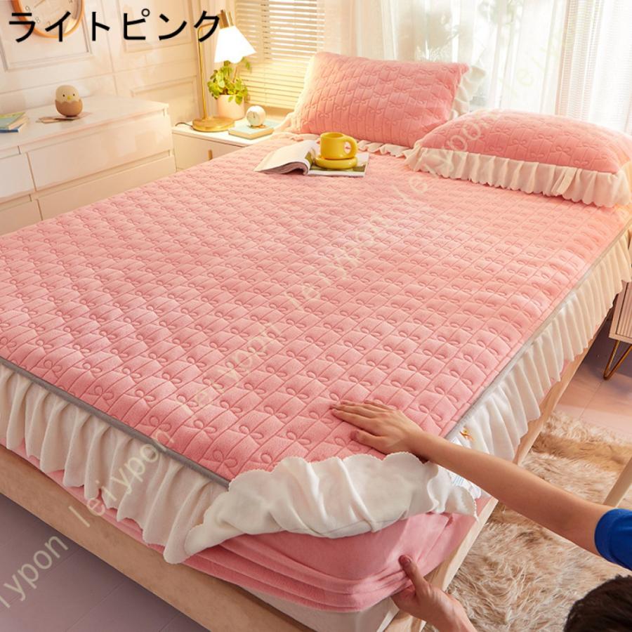 敷きパッド 敷パッド シングル あったか 起毛 冬 洗える ベッドパット 冬用 敷き布団 カバー 無地 シンプル ホテル仕様 マットレスカバー ダブル 単品売り_13
