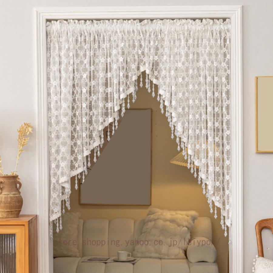 のれん カフェカーテン ハーフカーテン タペストリー 壁掛け おしゃれ 廊下 仕切りドア 出窓 透け感 薄手 プライバシー保護 キッチン窓 棚 隠し収納 | 