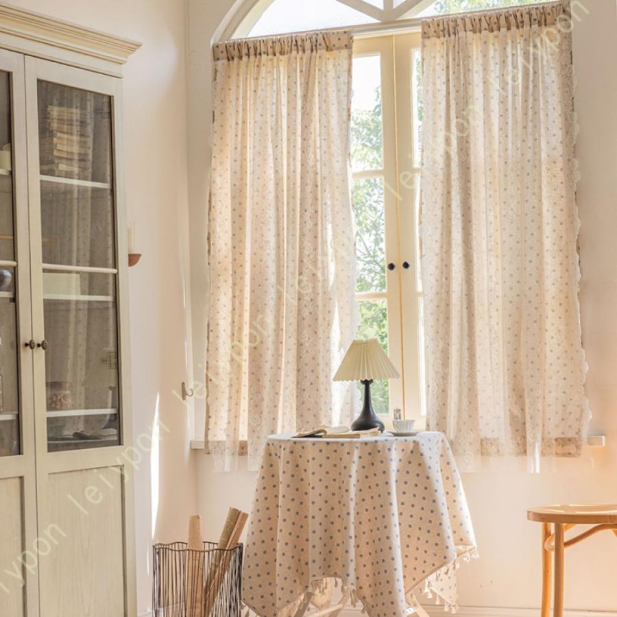 カーテン 小窓用カーテン おしゃれ 間仕切り 植物柄 田園風 小窓用 カーテン かわいい 暖簾 キッチン 目隠し 収納棚 店舗 洗面所 出窓 短いカーテン | 