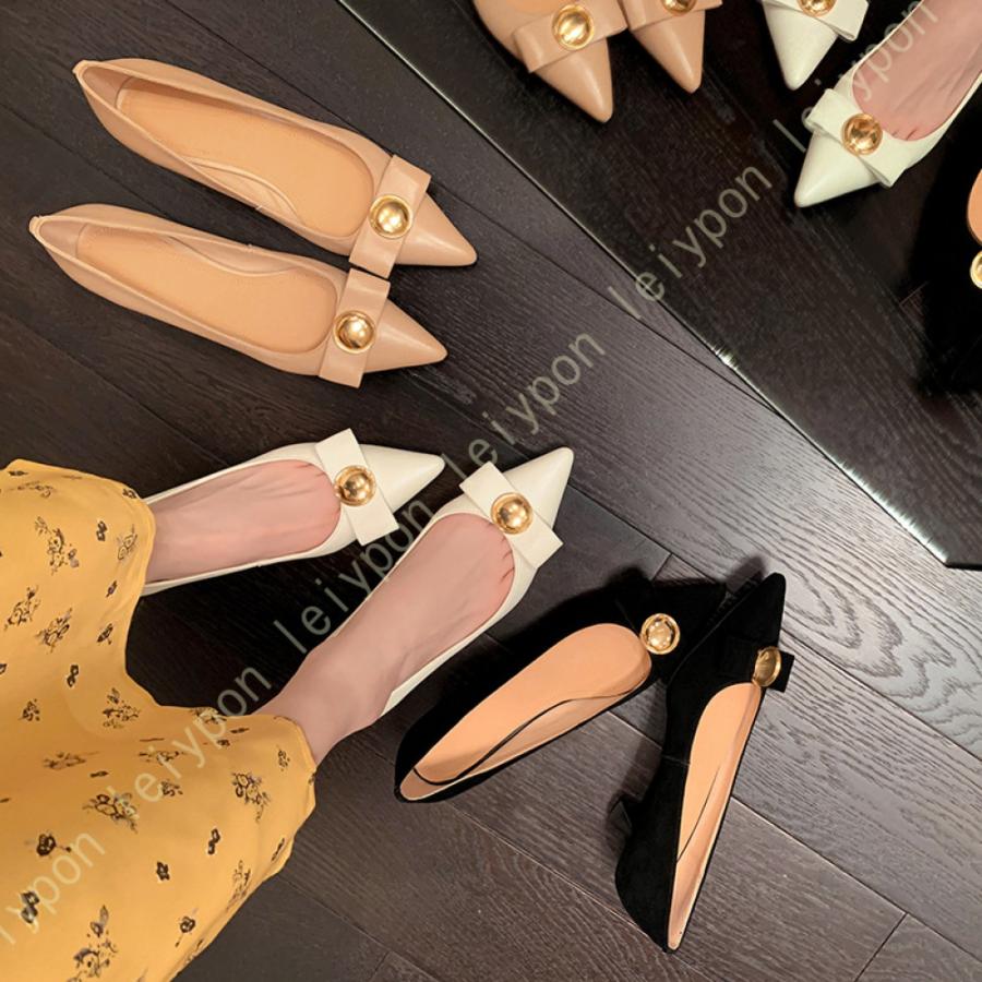 パンプス レディース 黒 ブラック 靴 厚底 ポインテッドトゥ ストラップパンプス 痛くない 柔らかい チャンキーヒール 太ヒール 4cmヒール 歩きやすい_22