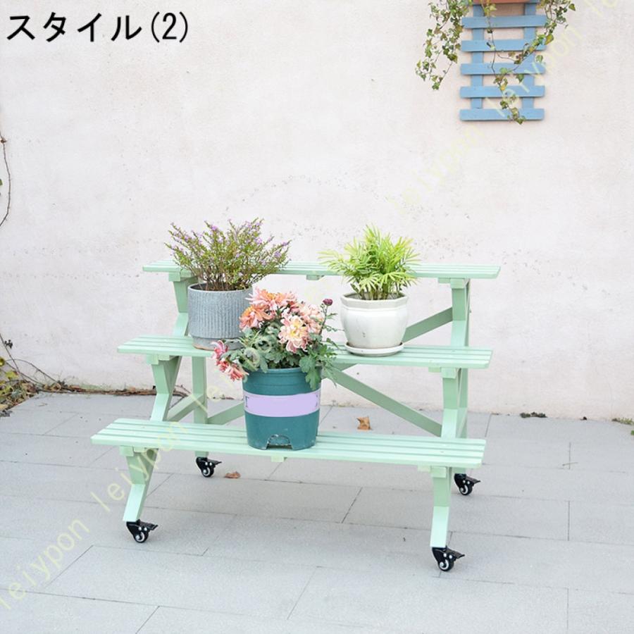 フラワーラック フラワースタンド 3段 天然木製 多肉植物 棚 花台 園芸ラック ガーデン 植物小屋 植木鉢スタンド 鉢植え 盆栽棚 園芸 花棚 ベランダ 屋外 屋内_4