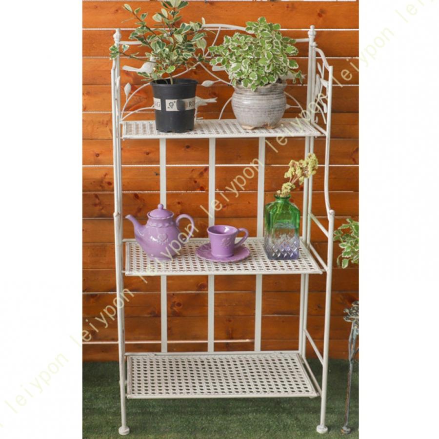 アイアンシェルフ 3段 ガーデンラック フラワースタンド 室内 多層多機能錬鉄製プランタースタンド 植物 棚 組み立てる観葉植物 多肉植物スタンド 花台 収納 | 