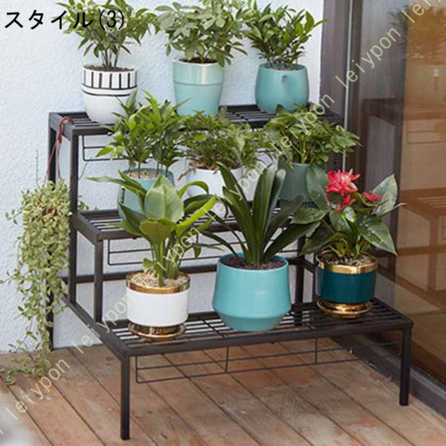 シンプルフラワースタンド 3段 おしゃれ 組立て簡単 プランタースタンド 鉢植え スタンド 園芸ラック フラワーラック 花台 植物棚 盆栽棚 ガーデンラック 屋外_6