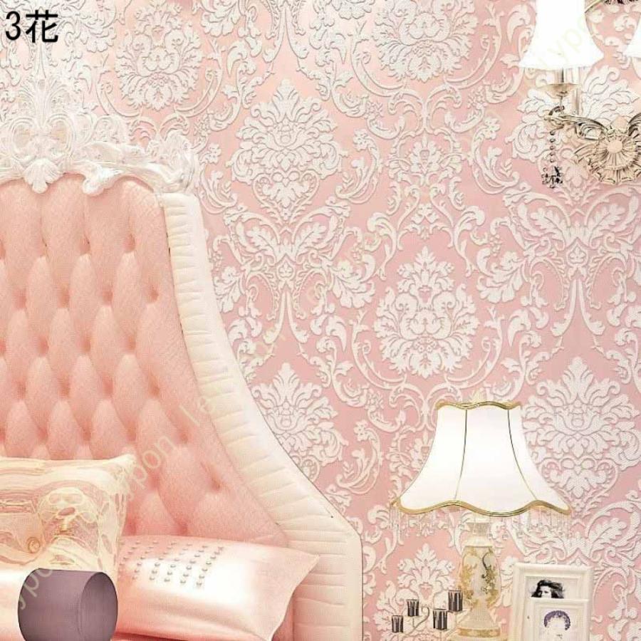 インテリア性抜群の空間を。ピンクを基調にした花柄デザイン。優しさをお部屋に。 壁紙 のりなし 和柄 青 ピンク イエロー グリーン 花柄 和モダン