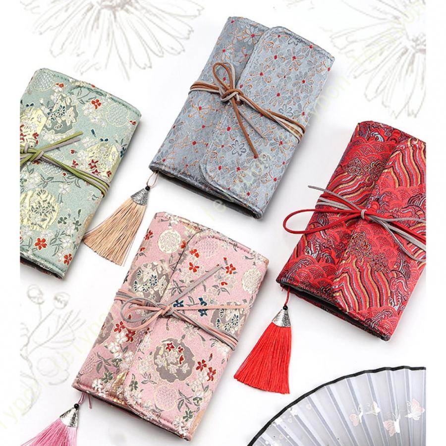 高品質手作りA5レザーノート 高級筆記用紙刺繍布表紙 手縫い製本 万年筆対応 高品質手作りA5レザーノート 高級筆記用紙刺繍布表紙 手縫い製本