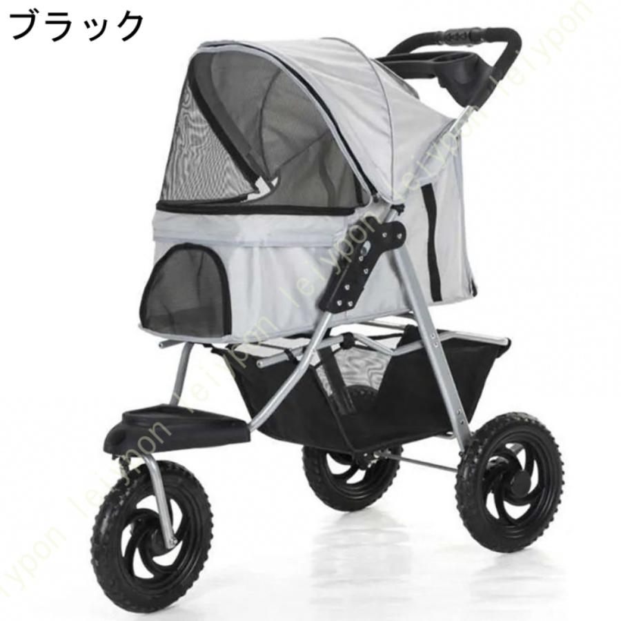 ペットカート 折りたたみ ワンタッチ 中型犬 小型犬 3輪 犬カート ストッパー付き 収納 小物入れ 軽量 ドッグカート ペットバギー カート ペット用 キャリー