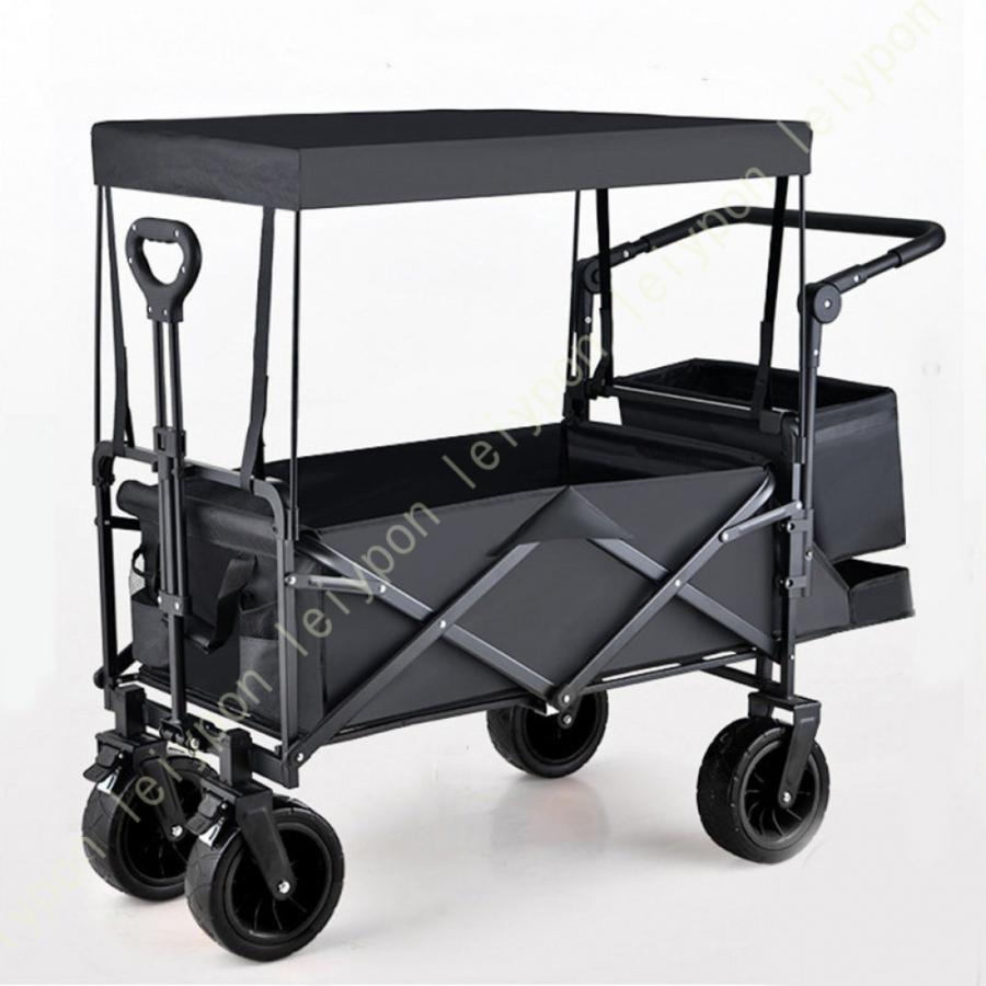 大型犬対応 ペットカートワゴン 耐荷重150kg 屋根付き ストッパー付