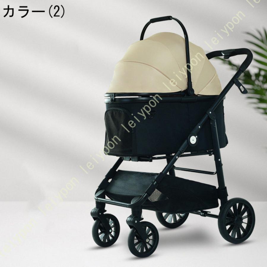 ペットカート 犬カート 折りたたみ 犬用カート 分離型 ４輪 安定性 広いスペース 小型犬 中型犬 多頭 前輪360°回転 分離式 4輪360°回転 犬用ベビーカー_5