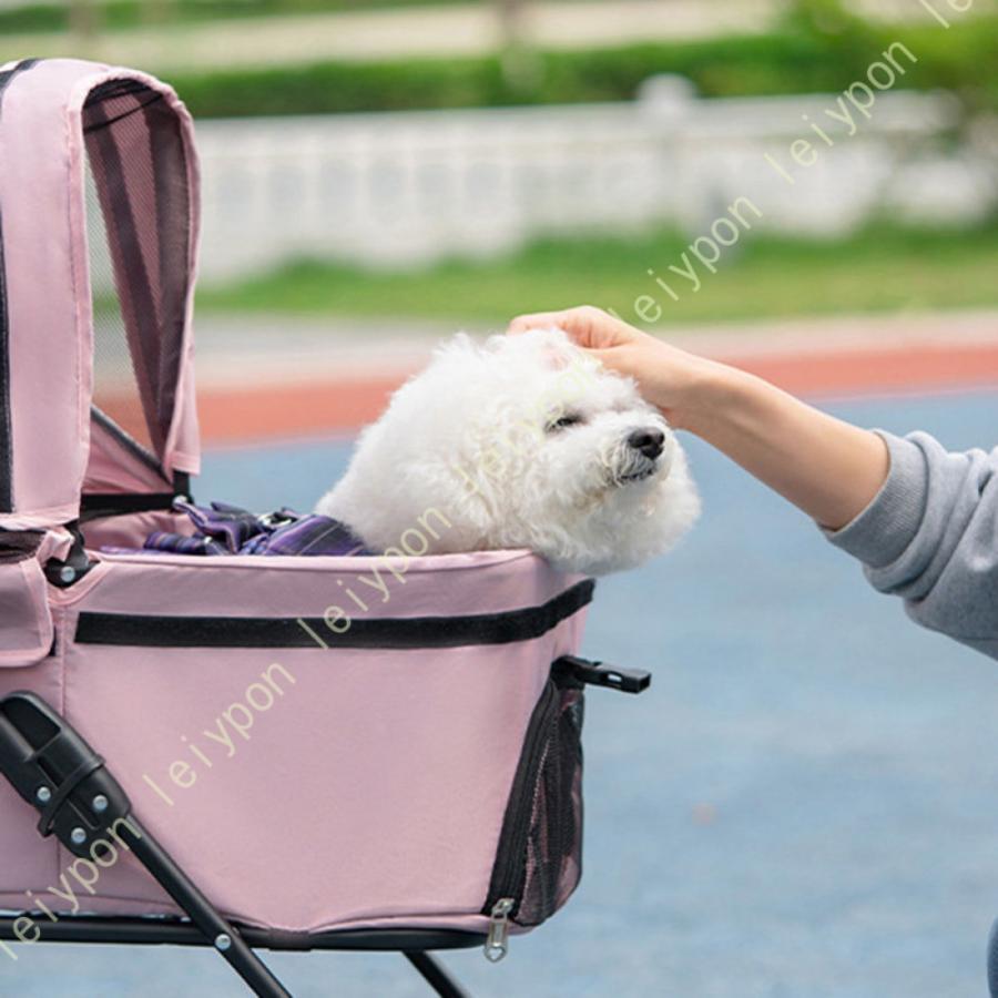 ペットカート 分離型 猫 犬用 バギー いぬ用 4輪 前輪360°回転 前後輪ブレーキ付き 組み立て簡単 コンパクト 軽量 4輪360°回転 多機能 取り外し可能