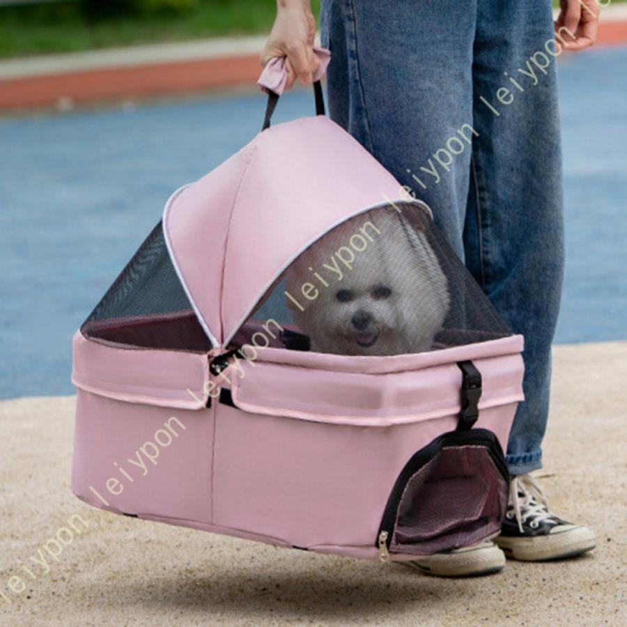 ペットカート 分離型 猫 犬用 バギー いぬ用 4輪 前輪360°回転 前後輪ブレーキ付き 組み立て簡単 コンパクト 軽量 4輪360°回転 多機能 取り外し可能