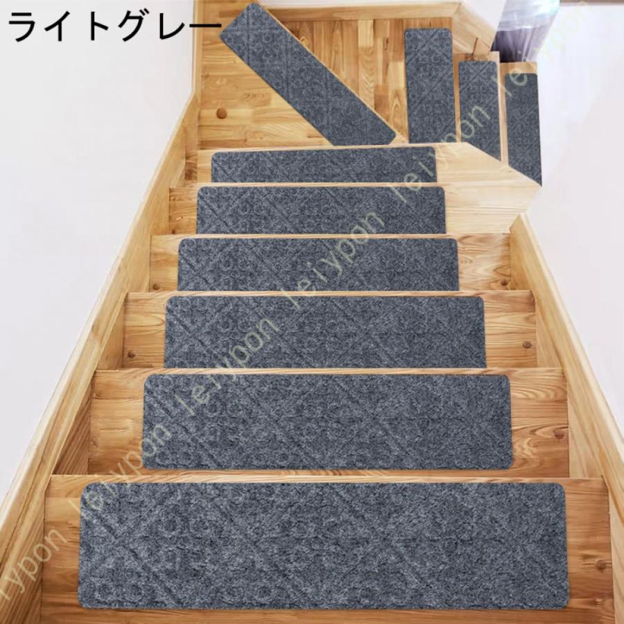 階段マット 吸着タイプ 15枚入り 滑り止め 階段 滑り止めマット 吸着マット すべり止め 簡単 吸着 畜光 転倒防止 キズ防止 安全 子供 お年寄り ペット 洗える_19
