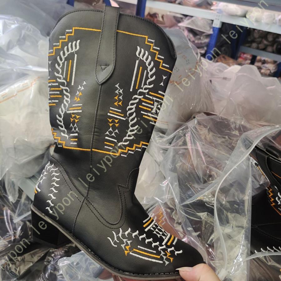 ウエスタンブーツ ミッドカーフ レディース カウボーイブーツ