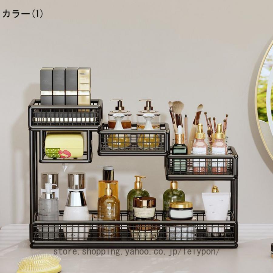 寝室 化粧品収納ラック 化粧台 香水 スキンケア メイクボックス 収納棚