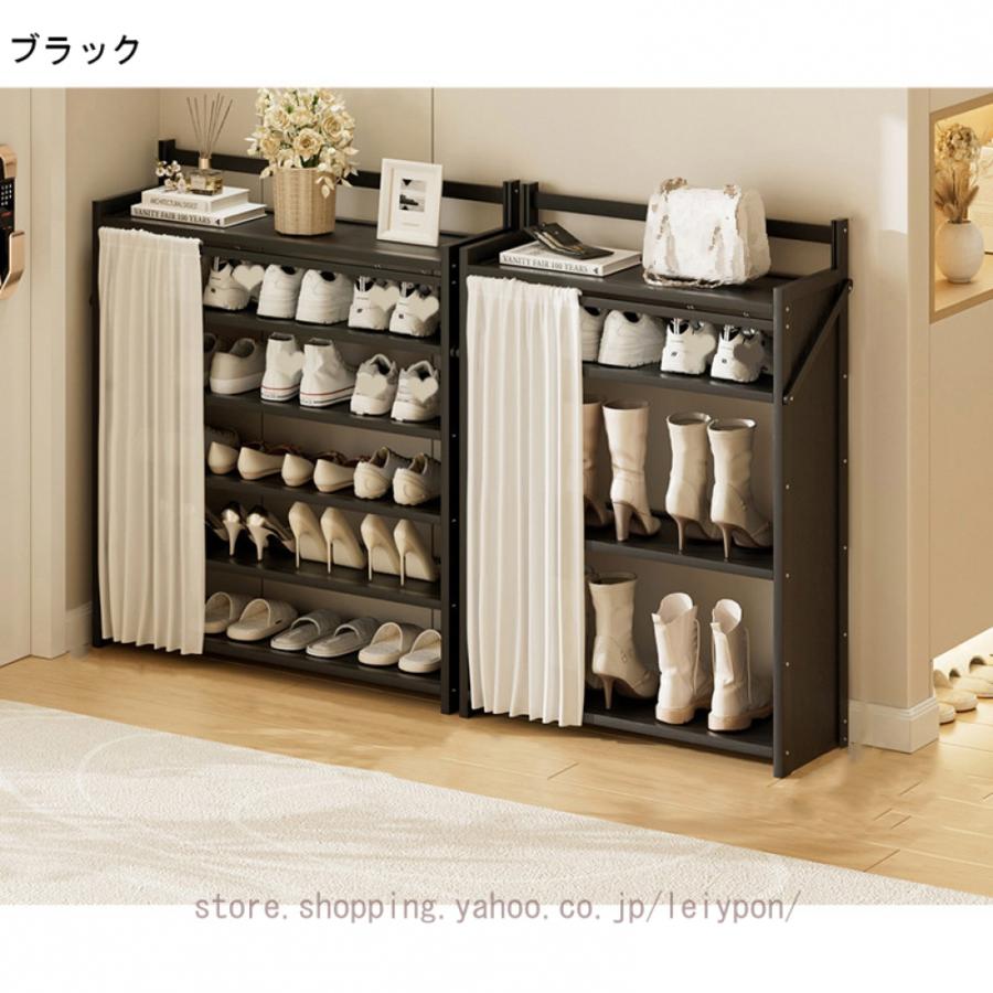 スリム シューズラック 下駄箱 折りたたみ 靴箱 靴棚 靴収納キャビネット シューズボックス 簡単な保管とアクセス 組立不要 スリム 省スペース 靴棚_6