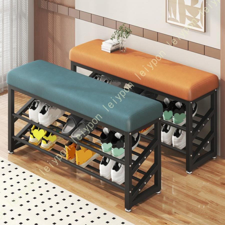 シューズラック 玄関ベンチ 3段 幅57cm×25cm 高さ50cm シューズ収納 シューズラック 玄関収納 靴箱 下駄箱 靴収納 オープンラック おしゃれ スツール 椅子の画像