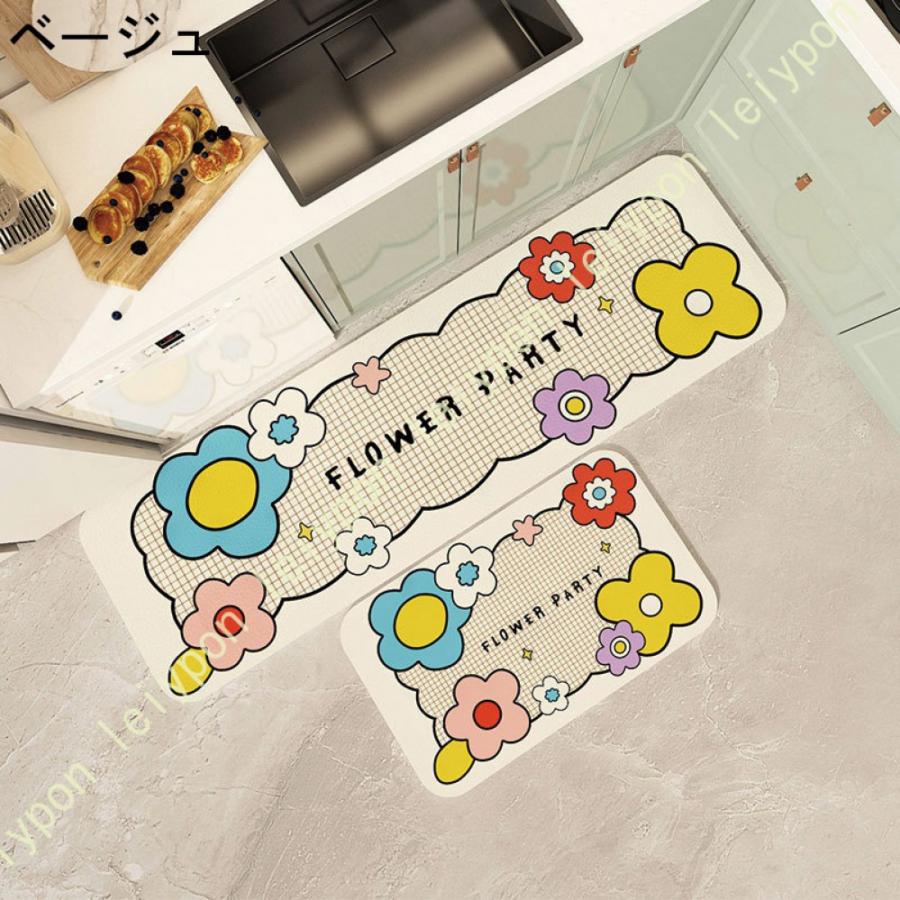 北欧 キッチンマット おしゃれ 台所マット 洗濯いらず 防水 拭ける 滑り止め 低反発マット 拭けるマット ずれない 抗菌消臭 傷防止マット 防水性と防汚 |  | 07