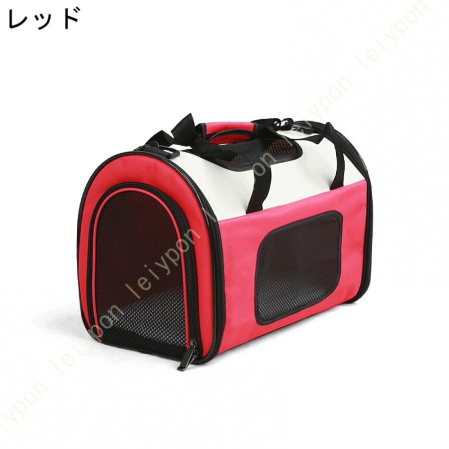 ペットキャリーバッグ 猫 小型犬 キャリーバッグ 通気性 犬キャリー ショルダー 折りたたみ メッシュ 通気性 マット付き 手提げキャリーバッグ 軽量_6