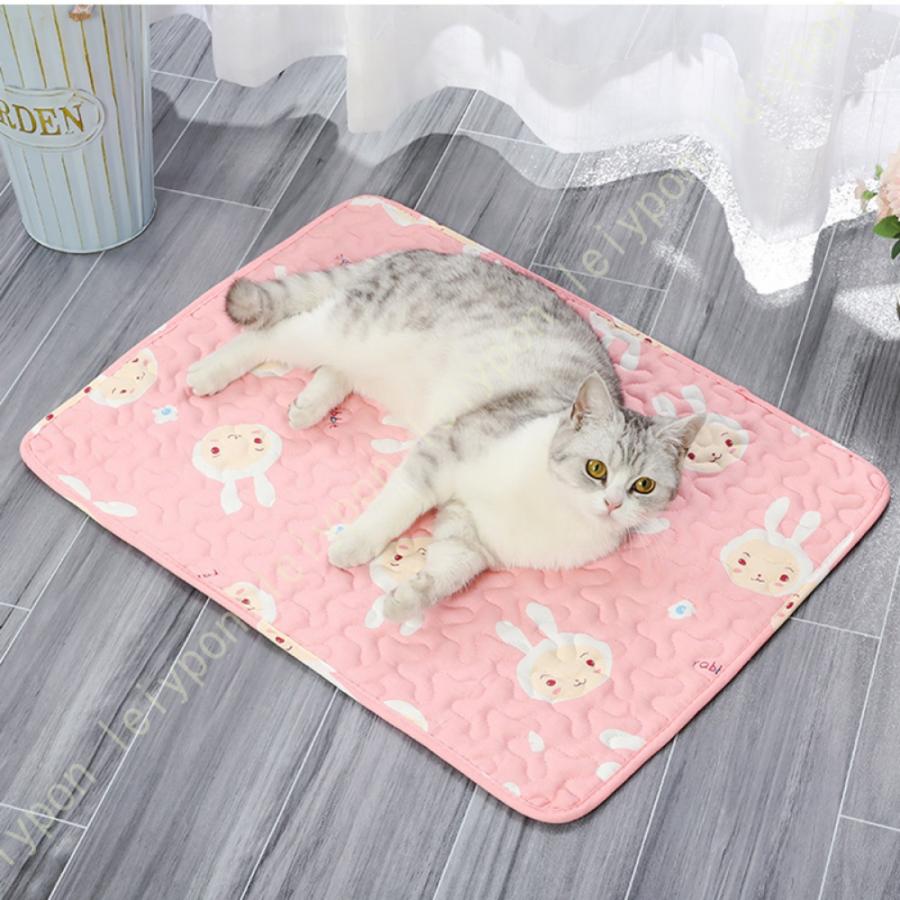 ペットベッド 夏用 クールマット 敷きパッド 下敷き 綿 キルト 柔らかい 軽量 通気 滑り止め 屋内/屋外用 丸洗い 小型 中型 犬 猫 暑さ対策 ペットシーツ |  | 24