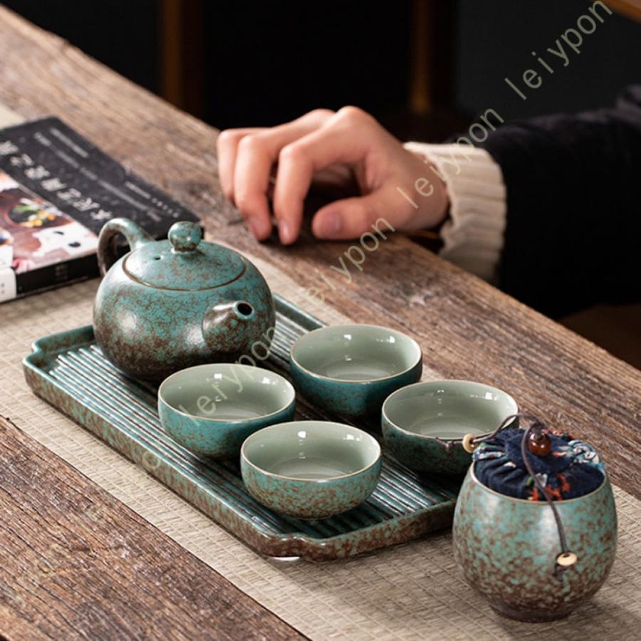 茶器セット 急須1 ミニ湯のみ4 陶器の茶こし付き はさみ焼 茶器 茶器セット 急須1 ミニ湯のみ4 陶器の茶こし付き はさみ焼 茶器