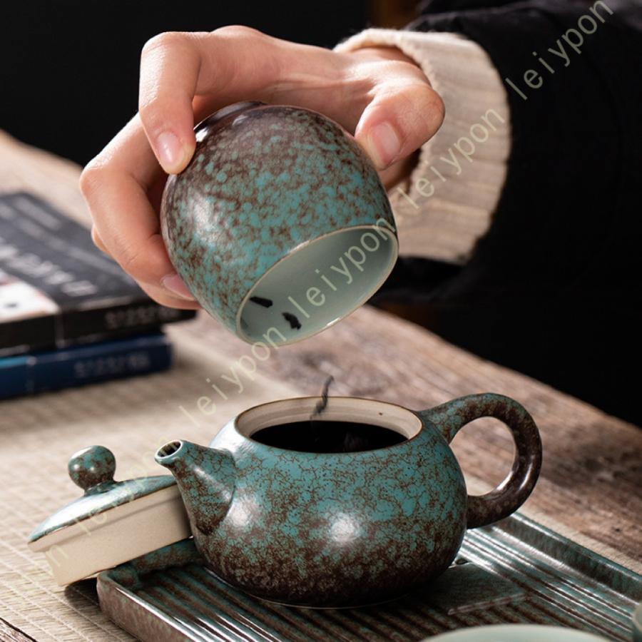 茶器セット 急須1 ミニ湯のみ4 陶器の茶こし付き はさみ焼 茶器 茶器セット 急須1 ミニ湯のみ4 陶器の茶こし付き はさみ焼 茶器