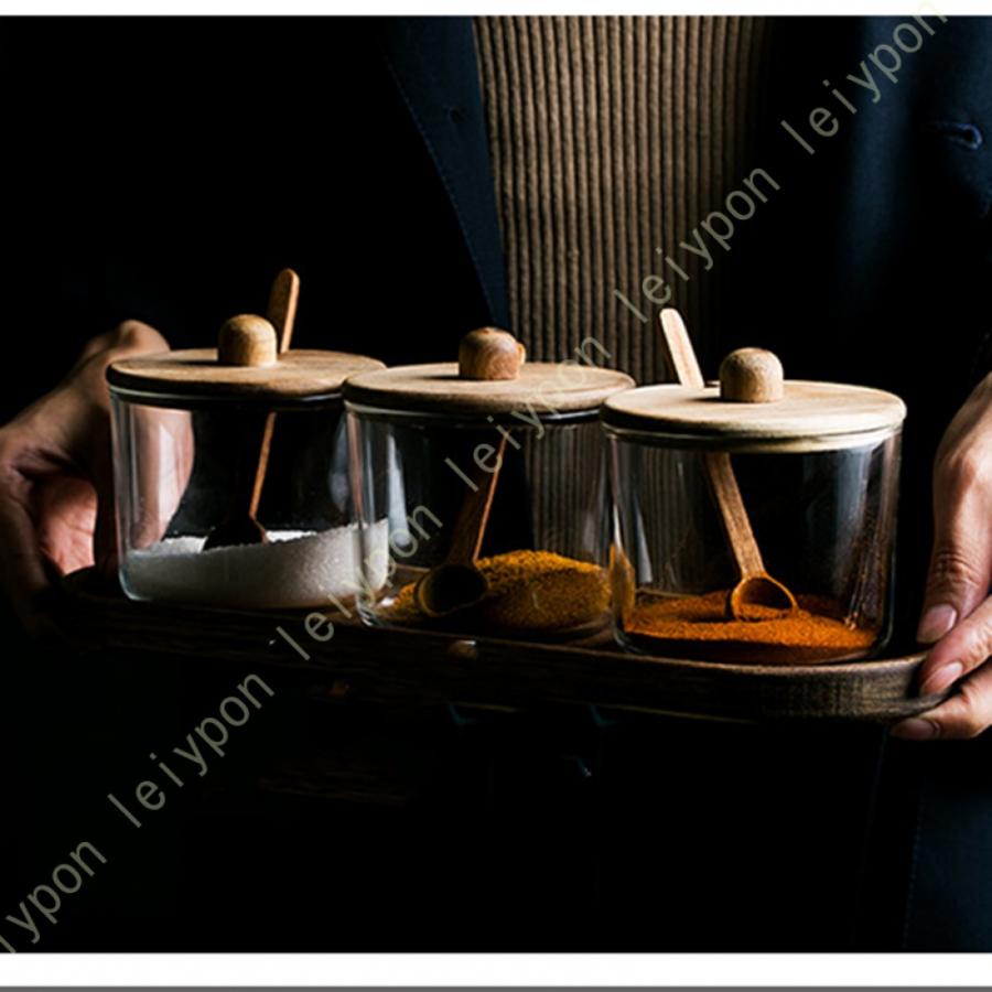 ガラスキャニスター コーヒー 豆 保存 容器 スプーン付き ココアの粉末